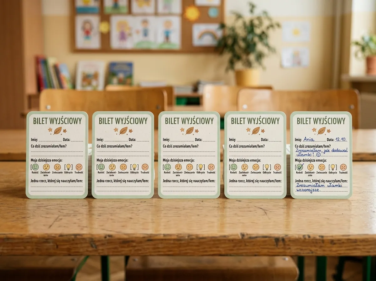 Bilety Wyjściowe (Exit Tickets): Samoocena & Wyciszenie